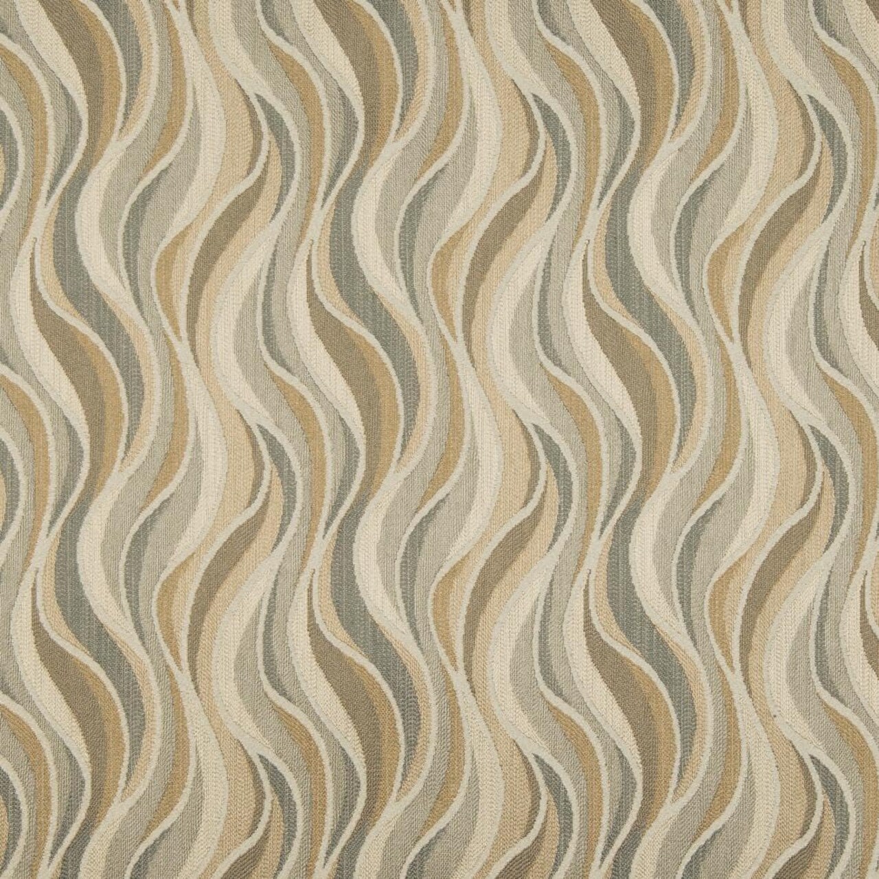 Natural Grey Abstract Woven Pattern Upholstery Fabric by The Yard - SKU: Tilley Sand